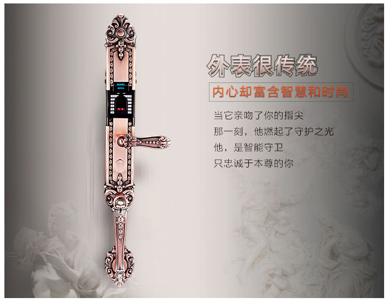 F6160指紋密碼鎖/家用智能鎖/電子門鎖/指紋防盜鎖